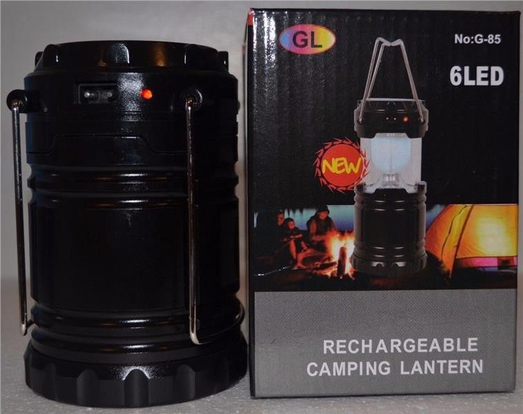 Lanterna acampar recarregável Lanterna leve 6 LED G85