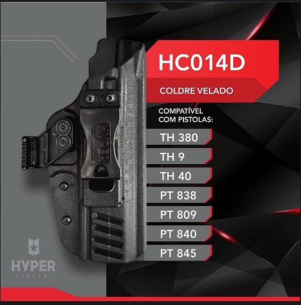 Coldre Velado de Polímero Premium para Pistolas Taurus - Hyper HC014D