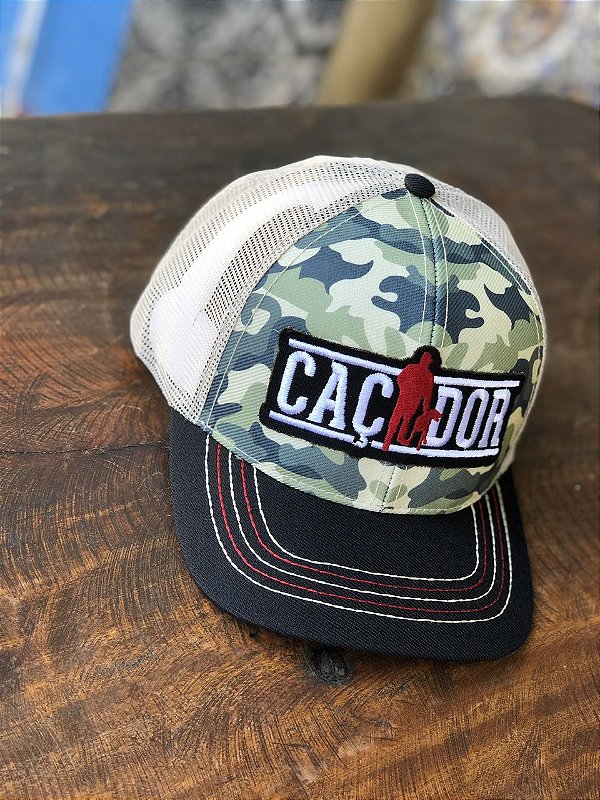 Boné Caçador Camuflado Preto