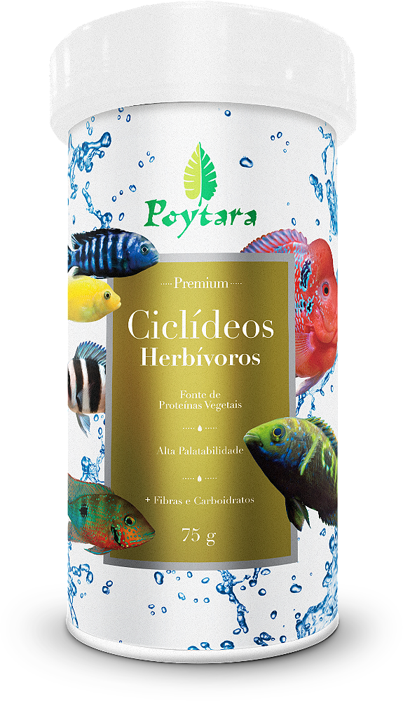 Ração Poytara Ciclídeos Herbívoros 75g