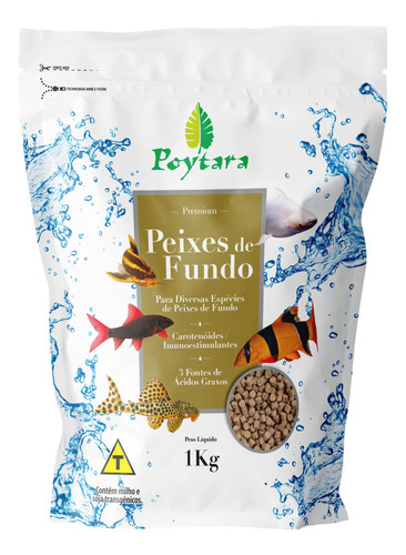 Ração Poytara Peixes De Fundo 1kg