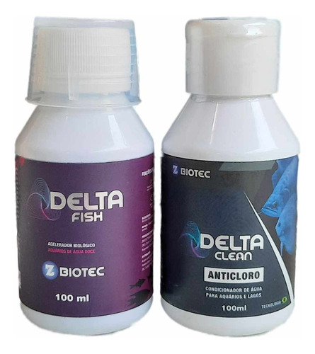 Acelerador Delta Fish 100ml + Anticloro Delta Clean 100ml