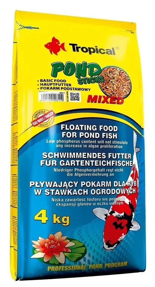 Ração Tropical Pond Sticks Mixed 4kg