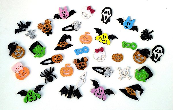 30 Adesivos Pet Halloween Variados