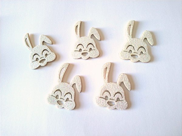 5 Adesivos Pet Coelho Branco Pascoa Atacado