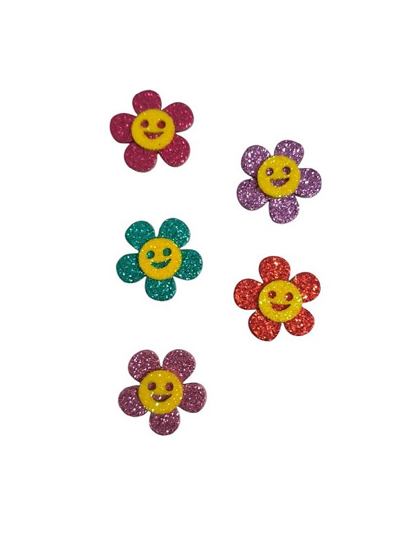 5 Adesivos Pet Flor Sorriso