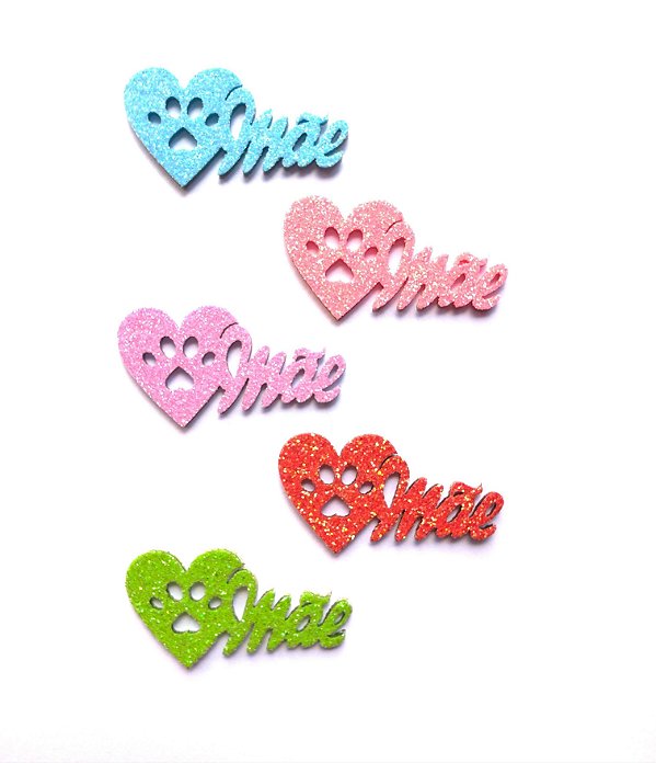 5 Adesivos Pet Mãe Coração Pet