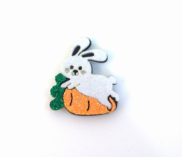 1 Adesivo Pet Coelho em cima da cenoura pascoa