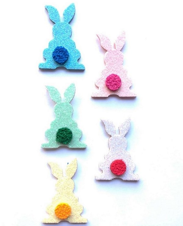 5 Adesivos Pet Coelho com Rabo Pascoa Atacado