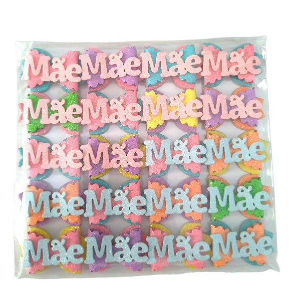 Pacote com 20 Laços Adesivados Mãe