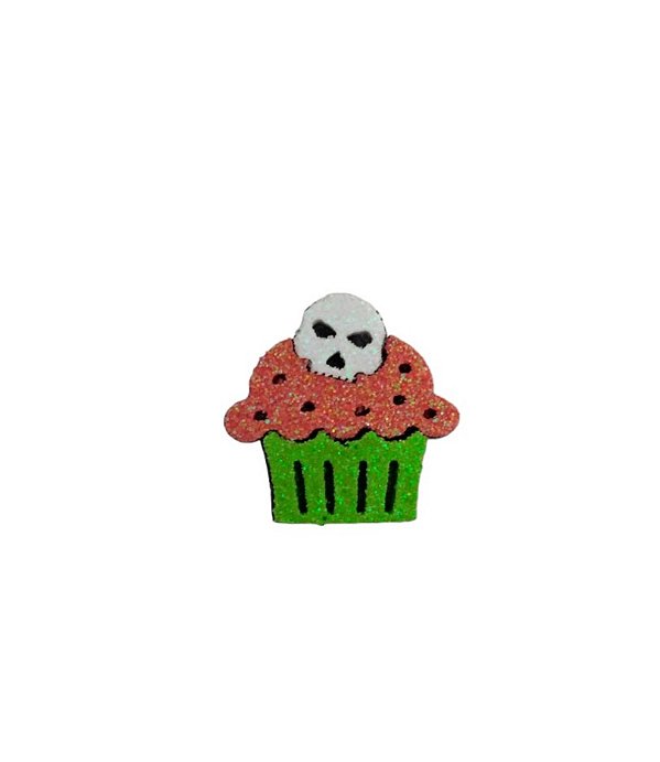 1 Adesivo Pet Cup Cake Caveira Halloween