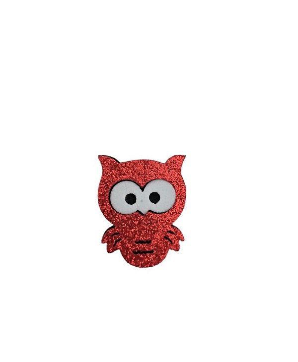 1 Adesivo Pet Corujinha Vermelho