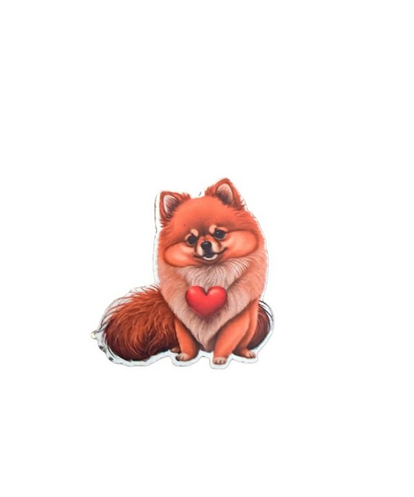 1 Adesivo Pet Spitz com Coração Luxo