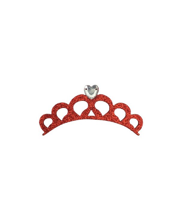 1 Adesivo Pet Tiara strass coração vermelha