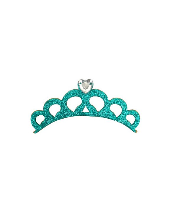 1 Adesivo Pet Tiara strass coração turquesa