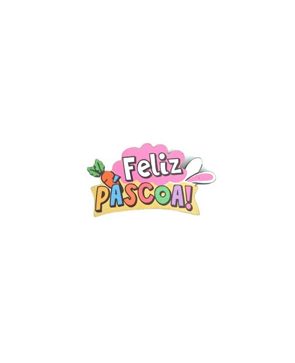 1 Adesivo Pet Feliz páscoa rosa luxo