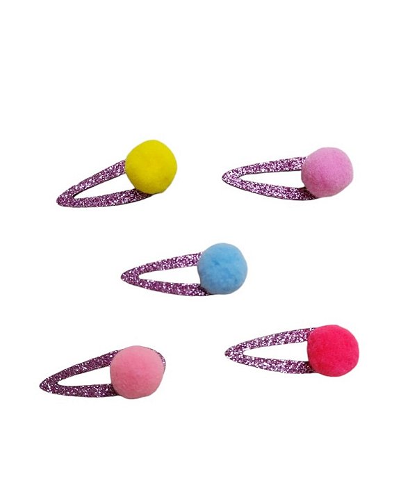 5 Adesivos Pet Tic Tac Lilas Pompom Coloridos