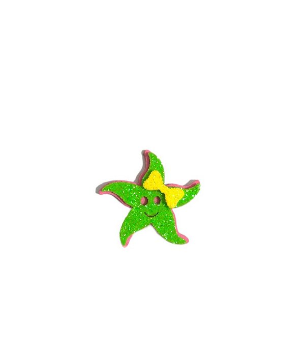 25 Adesivos Pet Estrela do Mar Verde Laço Amarelo