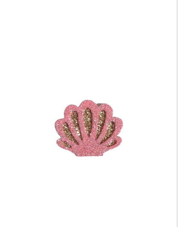 25 Adesivos Pet Concha Dourado com Rosa