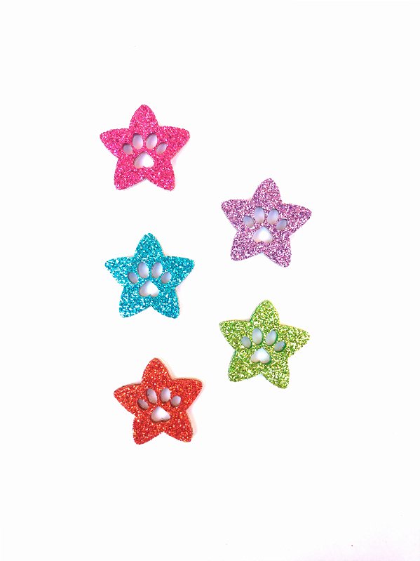 60 Adesivos Pet Estrela Pata