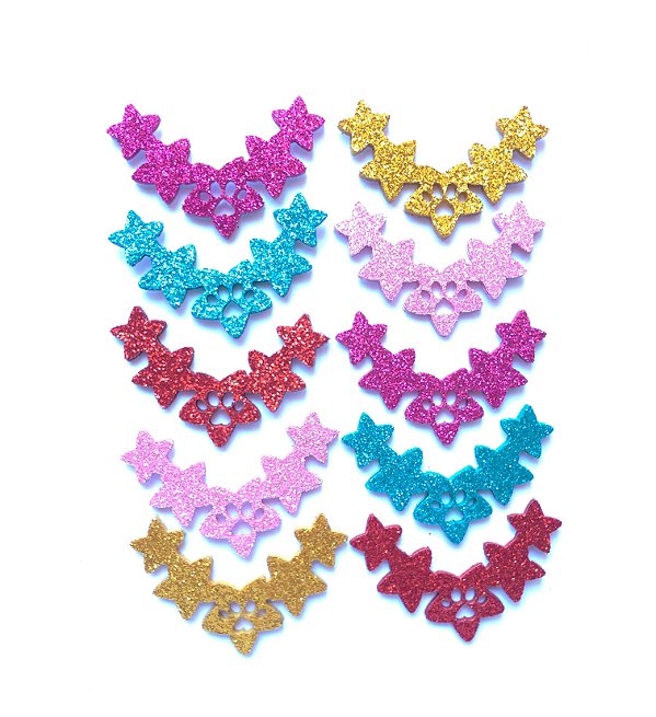 30 Adesivos Pet Tiara Estrela