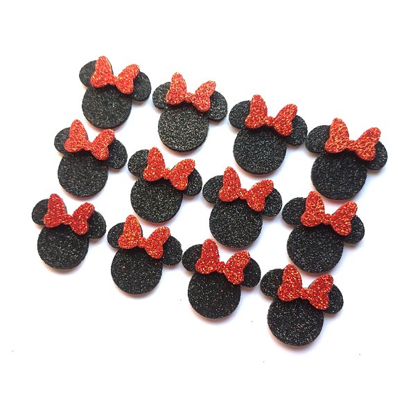 30 Adesivos Pet Minnie Vermelho