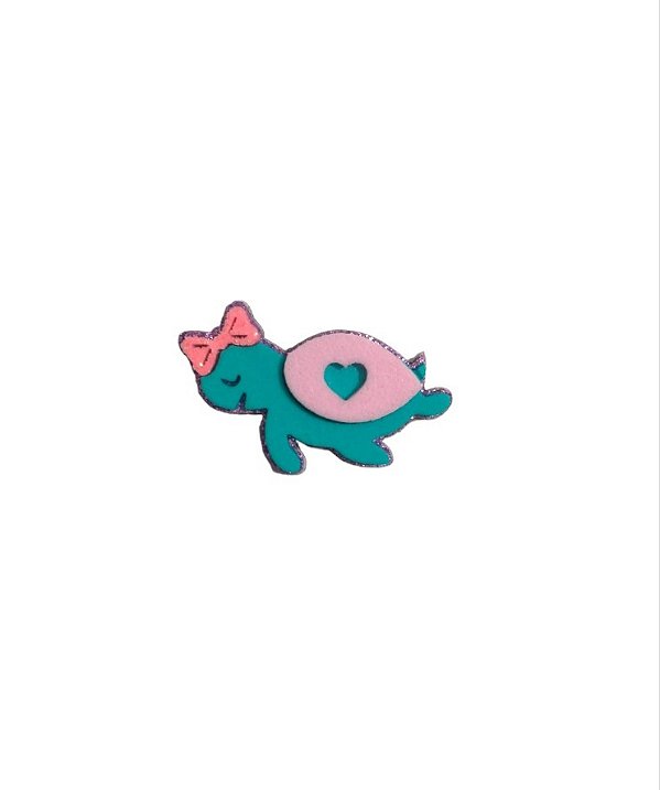 25 Adesivos Pet Tartaruga Laço Rosa
