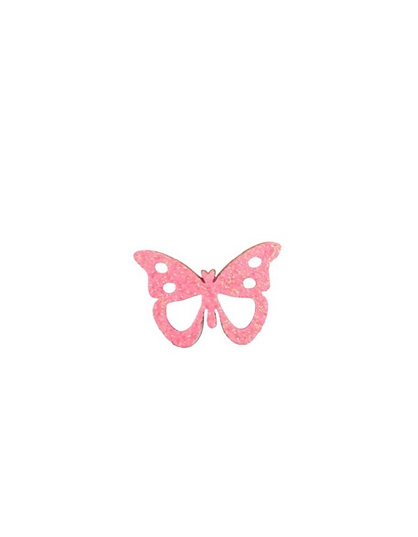 1 Adesivo Pet Borboleta Rosa com Branco