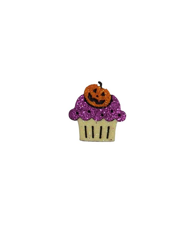 25 Adesivos Pet Cup Cake Roxo Halloween