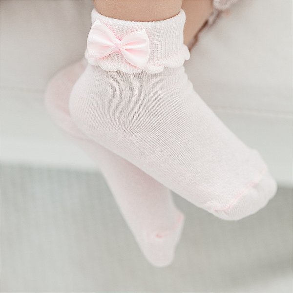 Meia Infantil de Algodão com Laço
