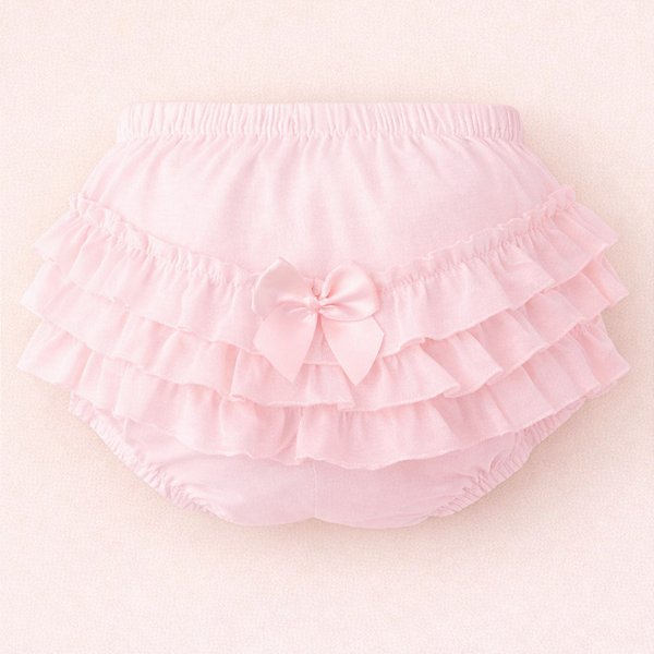 Calcinha Infantil com 3 Babados e Laço
