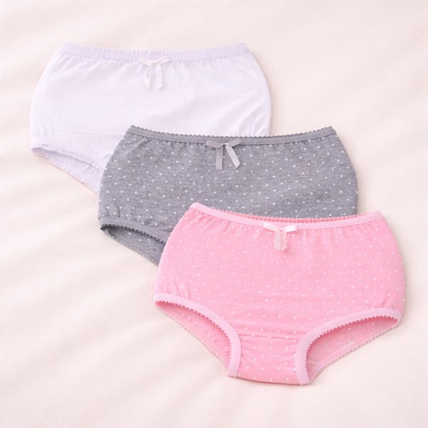 Calcinha infantil com laço - Kit com 3 peças