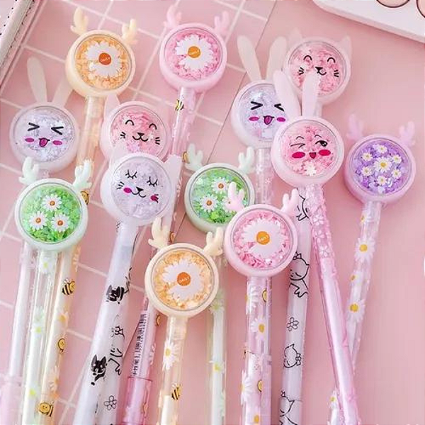 Canetas Fofas Decoradas Com Gliter