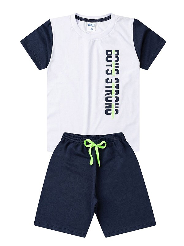 Conjunto Infantil Menino Verão - Mafi Kids Azul Marinho