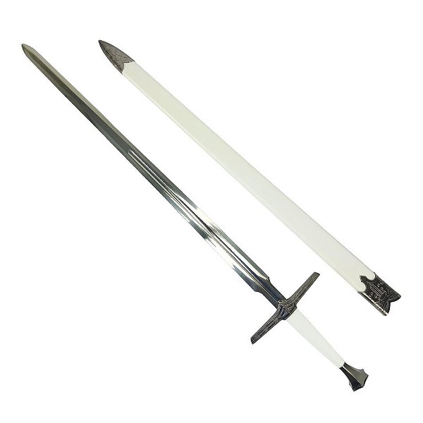 Espada Decorativa The Witcher Geralt Rívia Branca Em Aço
