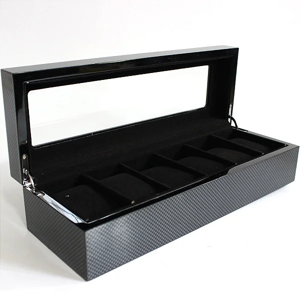 Porta Relógio Xadrez e Veludo 6 Divisões