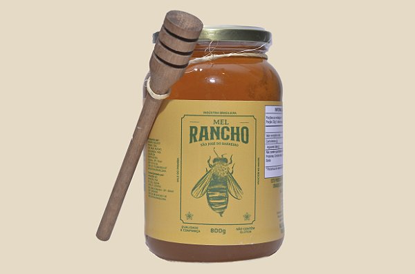 Mel pote de vidro com pegador Rancho 800g