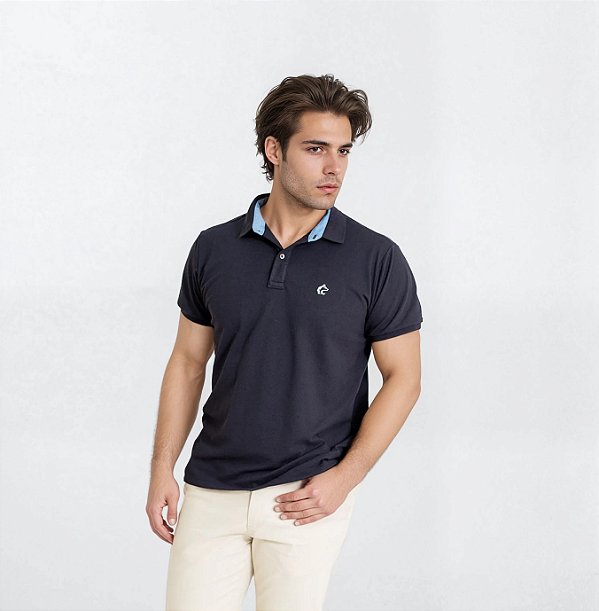 Camisa Polo Masculina Preta – Elegância com Conforto