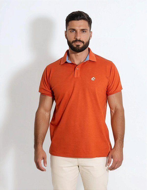 Camisa Polo Masculina Terracota –  Estilo Casual