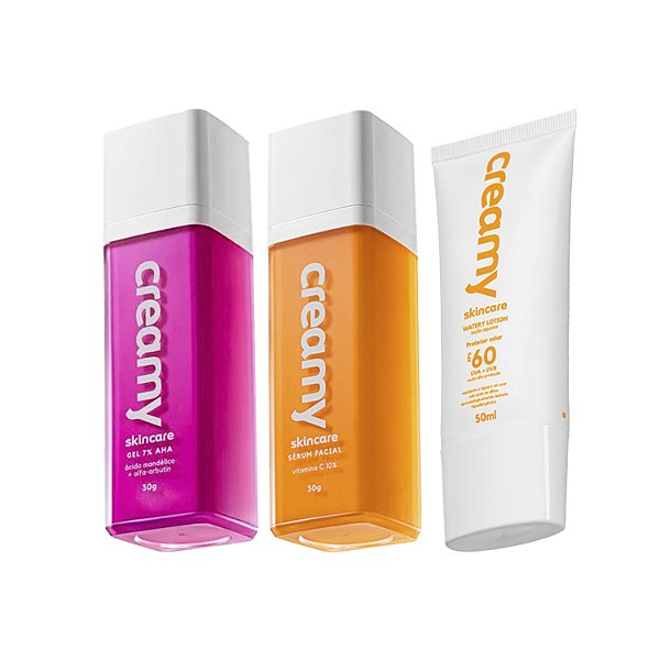 Kit Pele Iluminada Ácido Mandélico Vitamina C FPS 60 Creamy