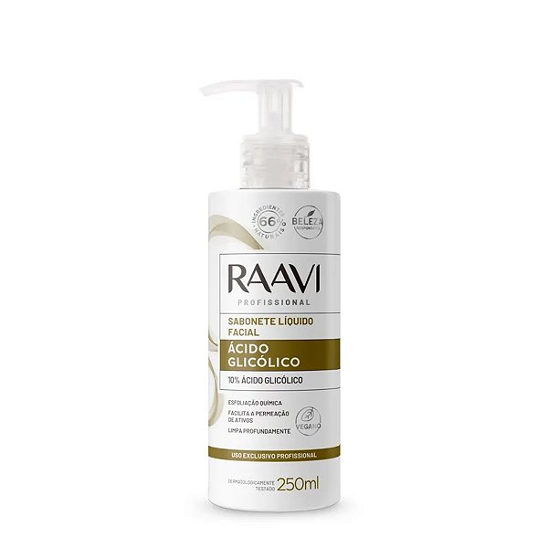 Sabonete Líquido Facial Ácido Glicólico 10% Raavi 250 ml
