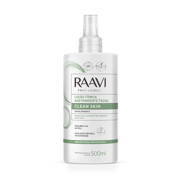 Loção Tônica Adstringente Facial Clean Skin Raavi 500ml