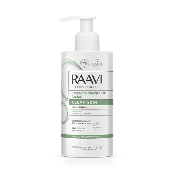 Sabonete Suavizante Facial Clean Skin Raavi 500ml