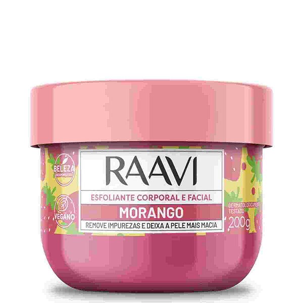 Raavi Creme Esfoliante Morango 200g