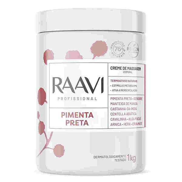 Raavi Creme de Massagem Pimenta Preta 1Kg