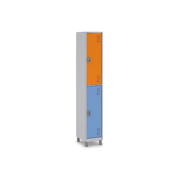 Roupeiro Aço 2 Portas 191x32x40 Cm Guarda Volume C/ Tranca