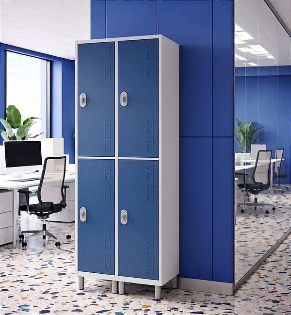 Roupeiro Aço 4 Portas 190x64x40Cm Academia Vestiário Tranca