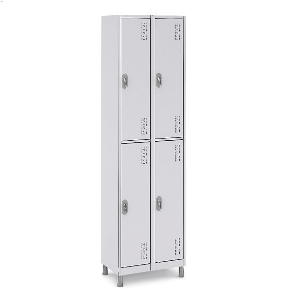 Roupeiro Aço 4 Portas 191x85x40Cm Academia Vestiário Tranca