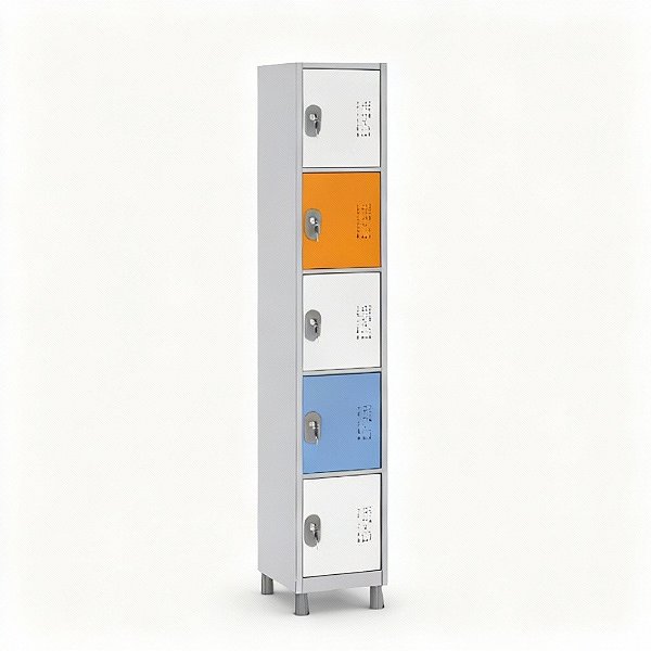 Armário de Aço 5 Portas Pequenas Locker Academia