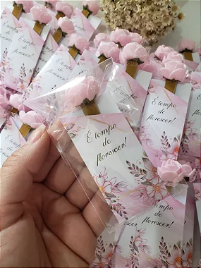 25 Mini Lixas Botão de Rosa - PERSONALIZADO